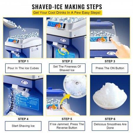 Commercial Ice Shaver Ice Shaving Machine Crusher Snow Cone Maker 200KG/H