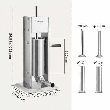 Sausage Stuffer 8LBS/5L Capacity Homemade Sausage Maker Stainless Steel