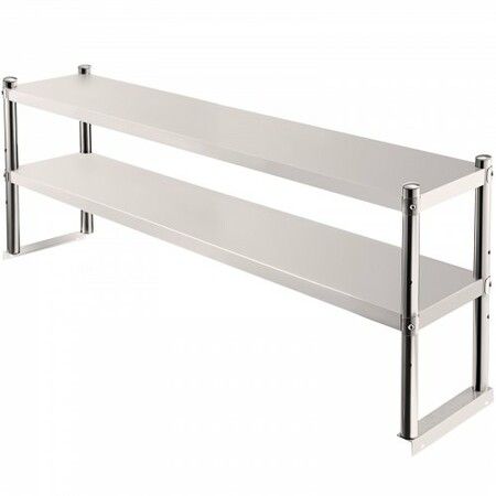 Double Overshelf Stainless Steel Overshelf 2-Tier 30x152cm for Prep Table