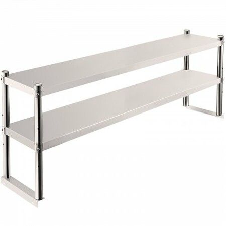 Double Overshelf Stainless Steel Overshelf 2-Tier 30x152cm for Prep Table