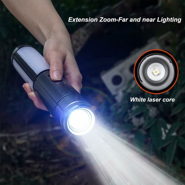 Portable Telescopic Camping Light Folding LED Flashlight 3 Head Rechargeable Outdoor Car Repair Work Camping Tent Light