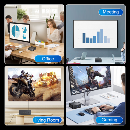 Ninkear N10 Mini PC, Intel N100 4 Cores Max 3.4GHz, 16GB RAM 512GB SSD, 2*HDMI 2.0 (4K@60Hz) Dual Display, 2.4/5GHz WiFi Bluetooth 5.0,