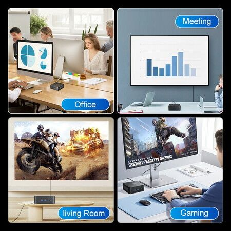 Ninkear N10 Mini PC, Intel N100 4 Cores Max 3.4GHz, 16GB RAM 512GB SSD, 2*HDMI 2.0 (4K@60Hz) Dual Display, 2.4/5GHz WiFi Bluetooth 5.0,