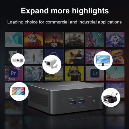 Ninkear N10 Mini PC, Intel N100 4 Cores Max 3.4GHz, 16GB RAM 512GB SSD, 2*HDMI 2.0 (4K@60Hz) Dual Display, 2.4/5GHz WiFi Bluetooth 5.0,