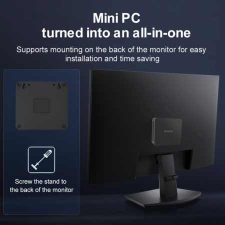 Ninkear N10 Mini PC, Intel N100 4 Cores Max 3.4GHz, 16GB RAM 512GB SSD, 2*HDMI 2.0 (4K@60Hz) Dual Display, 2.4/5GHz WiFi Bluetooth 5.0,