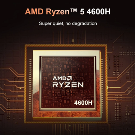 Ninkear N4 Mini PC, AMD Ryzen 5 4600H 6 Cores Max 4.0GHz, 16GB RAM 512GB SSD, Type-C (8K)+ 2*HDMI (4K) Triple Display, WiFi 6 Bluetooth 5.2