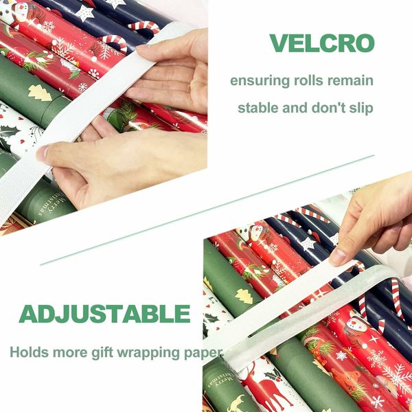 Wrapping Organizer Storage Bag,Christmas Ornament Wrapping Paper Organizer Storage with Three Isolation Nets for Christmas Ornament etc(Green Stripe)