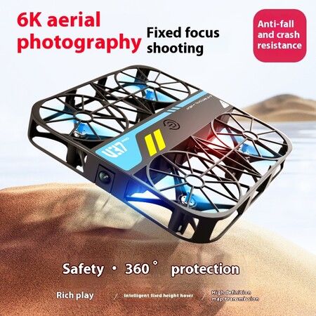 V37 Grid Full Protection Mini Drone 6K Aerial Photography RC Airplane for Student  Birthday Christmas Gift