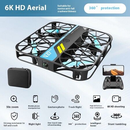 V37 Grid Full Protection Mini Drone 6K Aerial Photography RC Airplane for Student  Birthday Christmas Gift