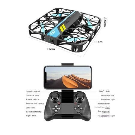 V37 Grid Full Protection Mini Drone 6K Aerial Photography RC Airplane for Student  Birthday Christmas Gift