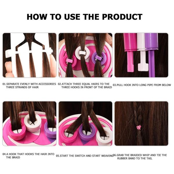 Automatic Hair Braider for Women Girls DIY Hairstyle Twist Braiding Electric Tool 3 Strands Weave Roller Machine