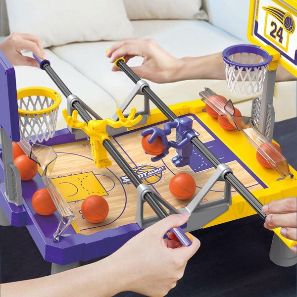 Sports Gaming Foosketball Foosball Basketball Table Top Family Games Board Hoop Shoot and Score 2 Player Learning Toys Play Set with Stand