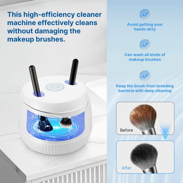 Maxkon Ultrasonic UV Cleaner Denture Retainer Aligner Jewellery Cleanser Dental Appliance Cleaning Machine for Whitening Tray Mouth Guard Makeup Brush