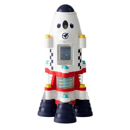 Rocket Space Toy, Kid Spaceship Playset W/Space Shuttle, Stocking Gift for 3 4 5 6 7 8 Year Old Boy Girl