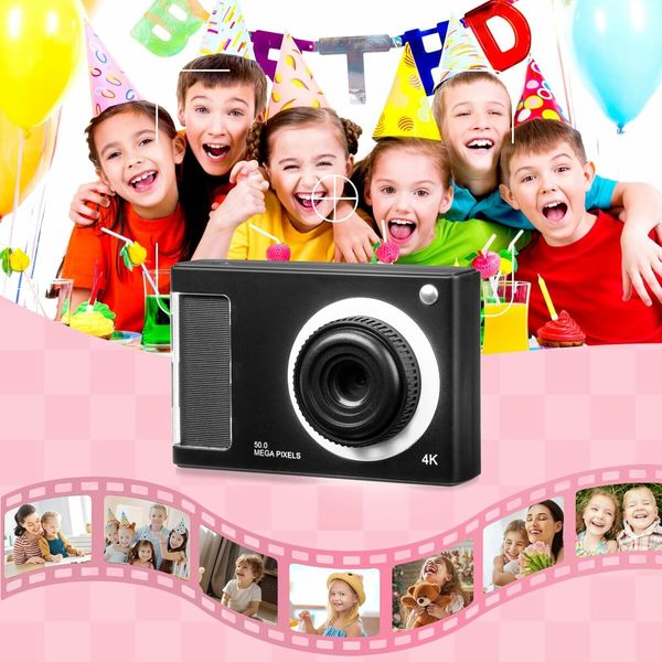 1080P 48MP Camera with 8X Zoom and Dual Camera, Compact Kids Camera with 32GB TF Card, Christmas Birthday Toy for Beginner, Black