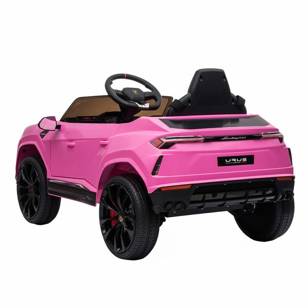 Kids Electric RC Car Ride On Toy Parental Remote Control Pedal 12V Off Road Vehicle Lamborghini Urus Licensed Pink with MP3 Light Bluetooth