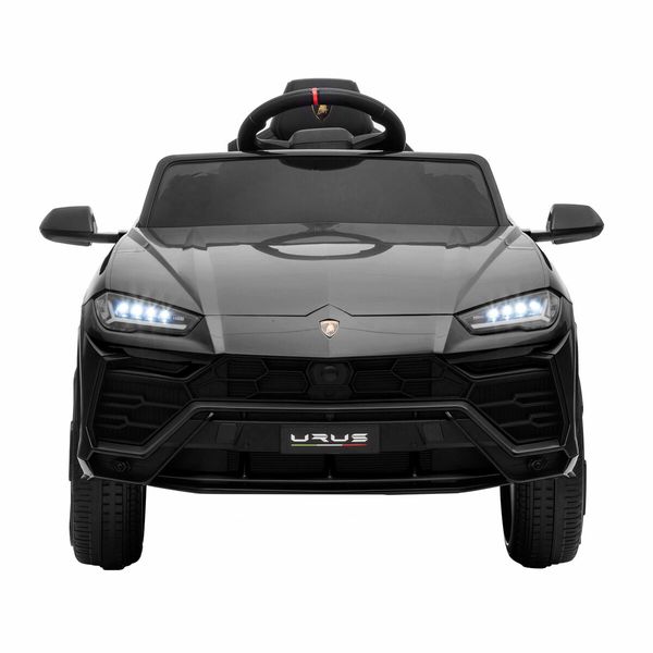 Kids Electric Car Toy RC Ride On Parental Remote Control 12V Pedal Off Road Vehicle Lamborghini Urus Licensed Black with Bluetooth MP3 Light