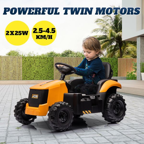 Kids RC Electric Car Toy Ride On Tractor Childrens Parental Remote Control Pedal Off Road Vehicle 12V JCB Licensed