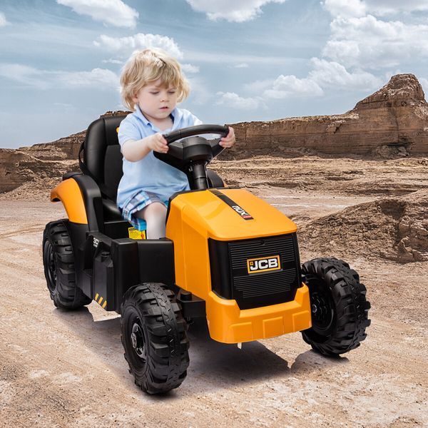 Kids RC Electric Car Toy Ride On Tractor Childrens Parental Remote Control Pedal Off Road Vehicle 12V JCB Licensed