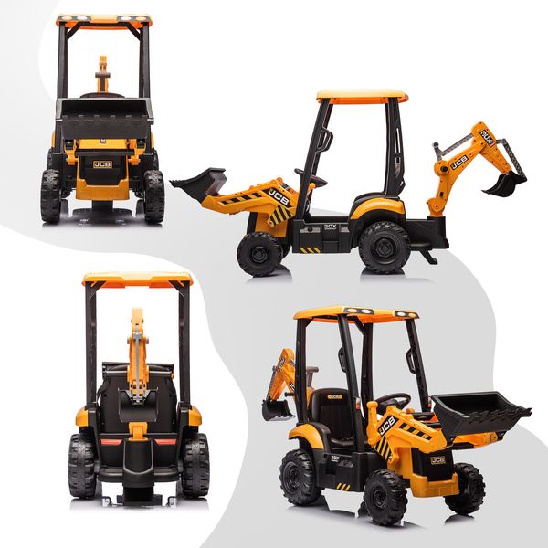 Kids RC Excavator Toy Electric Remote Control Ride on Tractor Bulldozer Digger Pedal Off Road Car Vehicle Pushdozer 12V JCB Licensed