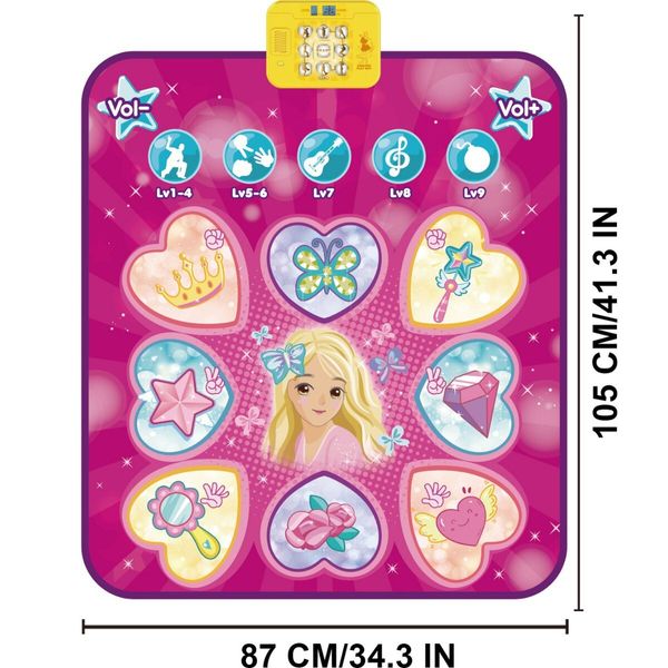 Dance Pad with Bluetooth,9 Challenge Game Modes, Double PK Mode,Built-in Music, Christmas & Birthday Gift