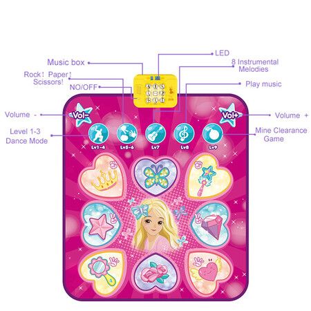 Dance Pad with Bluetooth,9 Challenge Game Modes, Double PK Mode,Built-in Music, Christmas & Birthday Gift