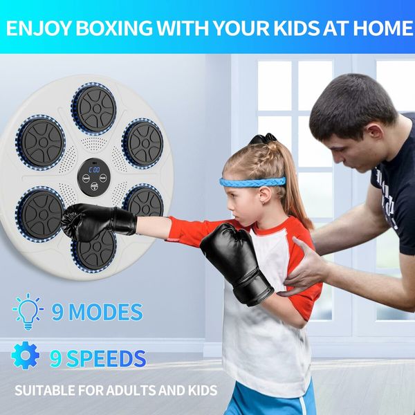 Music Boxing Machine Home Wall Mount Music Boxer,Electronic Smart Focus Agility Training Digital Boxing Wall Target Punching Pads