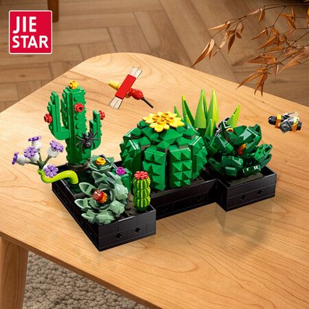 Succulents Plants Artificial Flowers Set for Home Office Decor, Botanical Collection Building Project for Kids, Birthday Gifts for Bonsai Decor