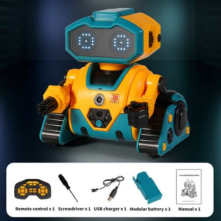 Rechargeable RC Robot for Kids with Programmable,Auto Demonstration,Dance Moves,Music,LED Eyes,Gift for Children
