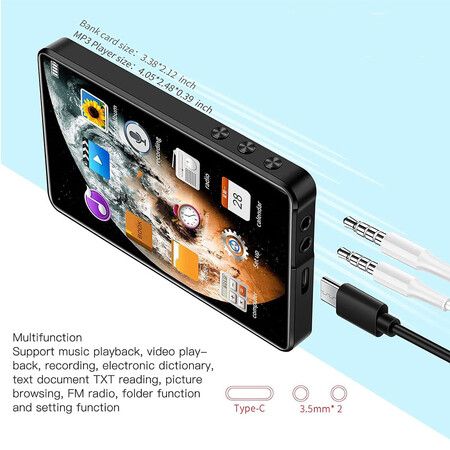 16G MP3 Player with Bluetooth, 4.0 HD Full Touch Screen Music Player