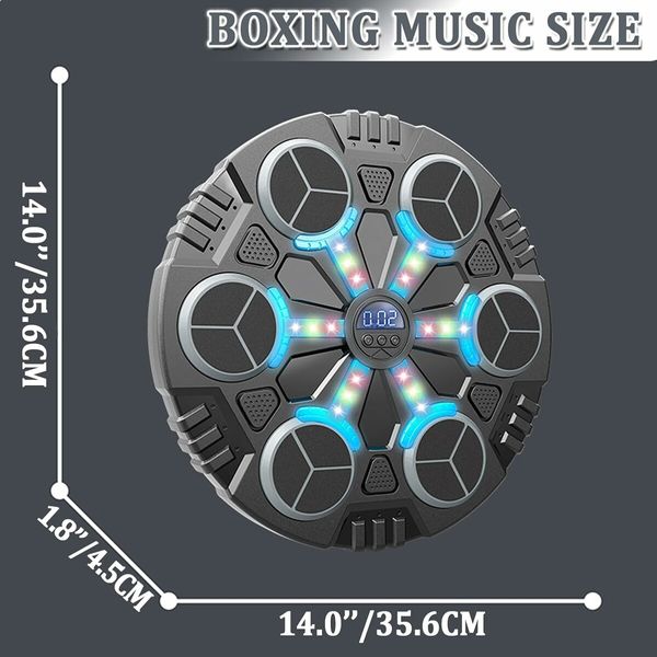 Music Boxing Machine, Kids Smart Bluetooth Boxing Machine with LED Electronic Wall Mounted Boxing Target with Boxing Gloves for Home Age 5 Up