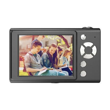 Portable 2.8 inch IPS Screen Digital Camera Student HD CCD Camera with 64G TF Card and Card Reader, Black