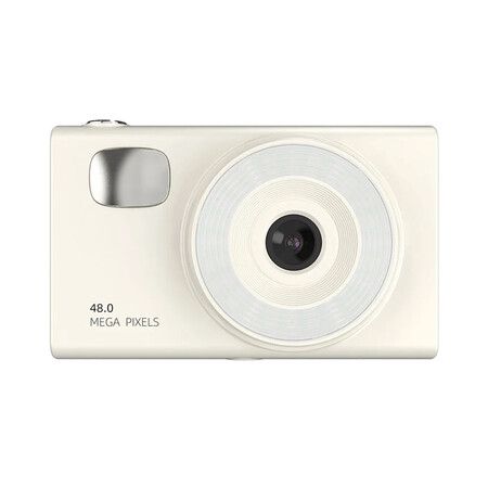 Portable 2.8 inch IPS Screen Digital Camera Student HD CCD Camera with 64G TF Card and Card Reader, White