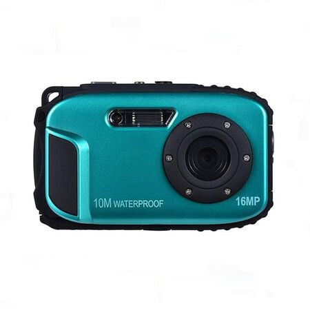 16MP 2.7 inch LCD Waterproof Digital Video Camera Mini Camcorder DV Underwater Max 10M Diving 8X Digital Zooming Face Detection, Blue