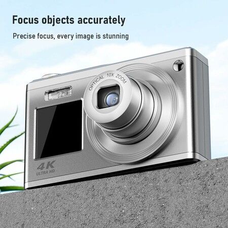 Digital Camera 2.88 Inch Portable Digital Camera Compact Camera 60MP 4K 16X Zoom Autofocus Self-Timer Image Stabilization 64GB Memory Card Best Gift for Kids Boys Girls