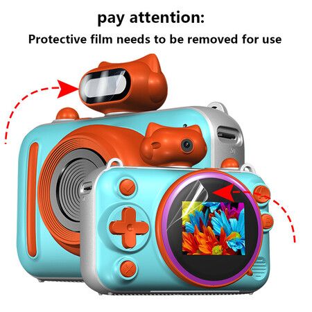 Kids Mini Camera Instant Print 48 MP Selife Digital Camera with 2.5K Video with 32 GB Card,Birthday Xmas Gift for 3-12 Year Old Girls Boys,Blue