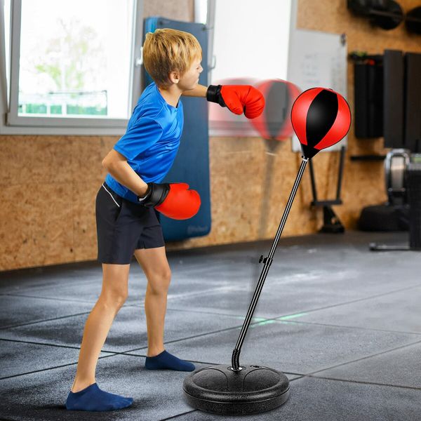 Punching Bag for Ages 3+,Boxing Bag Set Toy with Boxing Gloves,Height Adjustable Punching Bag,Sport Toy for Boys & Girls,Ideal Christmas Birthday Gift