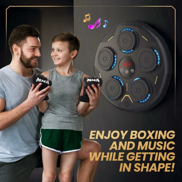 Music Boxing Machine,Boxing Machine Wall Mounted Music with Gloves,Smart Bluetooth Boxing Equipment,Boxing Music Workout Machine