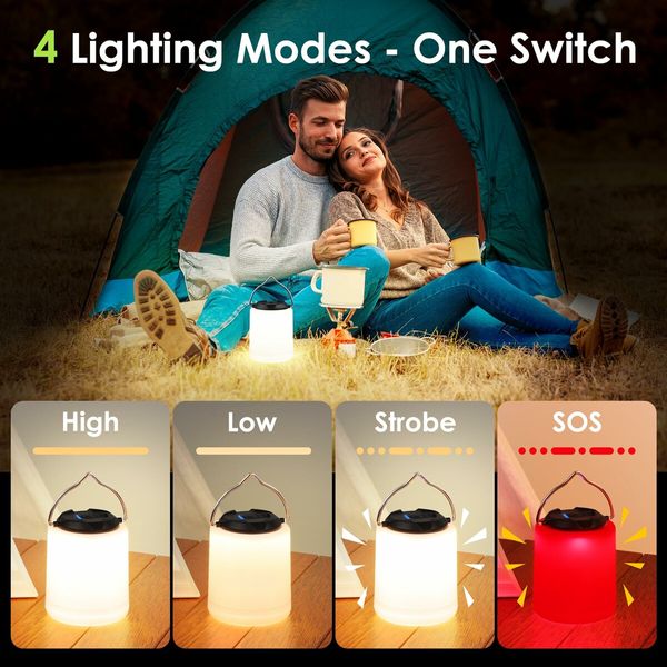 LED Camping Lantern,Rechargeable Camping Light,4 Modes Outdoor Flashlights Lanterns with 1000LM,Water Resistant Portable Emergency Camp Light