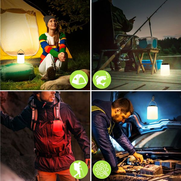 LED Camping Lantern,Rechargeable Camping Light,4 Modes Outdoor Flashlights Lanterns with 1000LM,Water Resistant Portable Emergency Camp Light