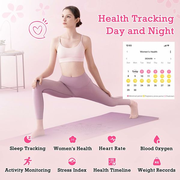 Smart Ring Sleep Tracker Ring Waterproof Fitness Ring for Activity Monitoring/Steps/Distance/Air Gestures for iOS Android (Pink,#10)