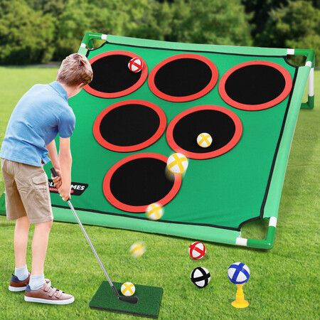 Golf Chipping Game Indoor Outdoor Golf Games,Large Golf Chipping Game Mat with Chipping Mat and 20 Grip Balls,For Home Backyard Office