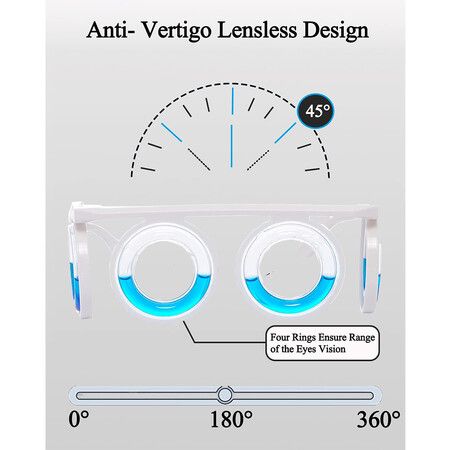 Motion Sickness Glasses, Liquid Design No Lenses Lightweight Anti Motion Sickness Glasses for Traveling by Car, Airplane or Sea