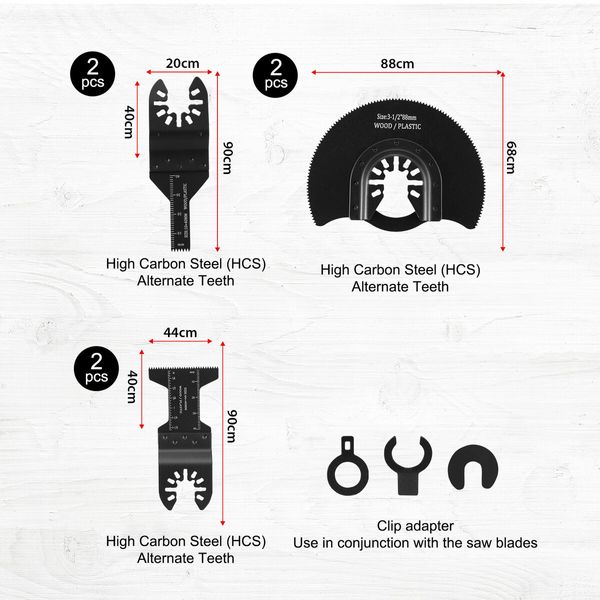 Oscillating Multi Tool Saw Blades Set 35 PCS Steel for Wood Plastic Metal Cutter Grinder Fit Fein Multimaster Dewalt Ryobi Porter Rockwell Hitachi