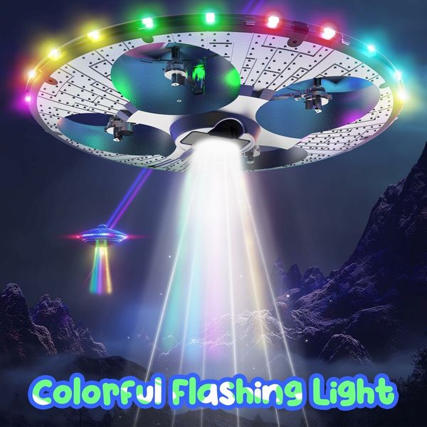 Form Drone RC UFO for Kids and Beginners, Remote Control Airplane with Light, RC Plane Helicopter Quadcopter with Auto Hovering