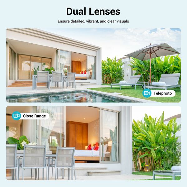 4G Home Security Camera Solar Powered Wireless CCTV Outdoor House Surveillance LTE Cellular Spy System with Dual Lens 4MP PTZ Motion Sensor Batteries