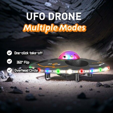 UFO Drone for Kids and Beginners RC Plane with Light, Remote Control Airplane Quadcopter Helicopter with Auto Hovering, for Boys and Girl Age 3 Up