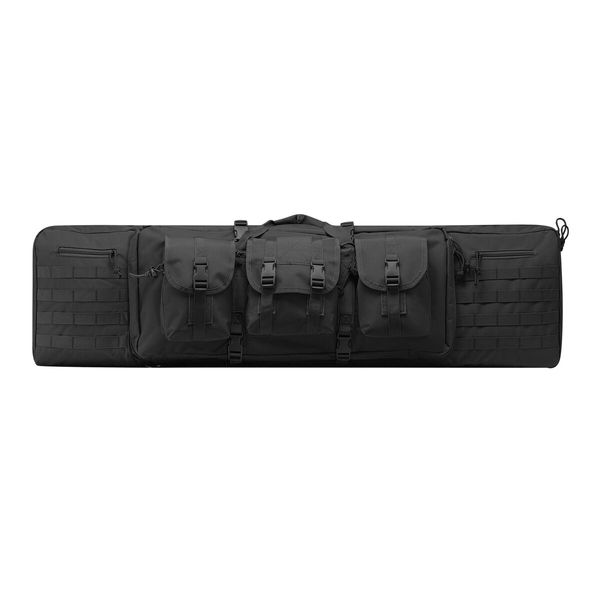 Tactical Dual Rifle Bag Long Gun Shotgun Case Carry Backpack for Military Range Hunting Shooting Gear Carbine Pistol Firearm Store Transport 118cm 46inch