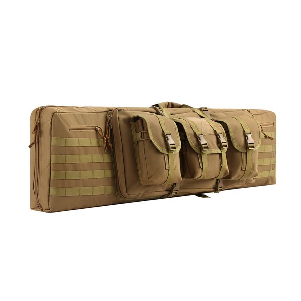 118cm Tactical Rifle Bag Long Gun Shotgun Case Backpack for 2 Rifles Pistols Carbine Military Range Hunting Shooting Gear Firearm Store Transport 46inch