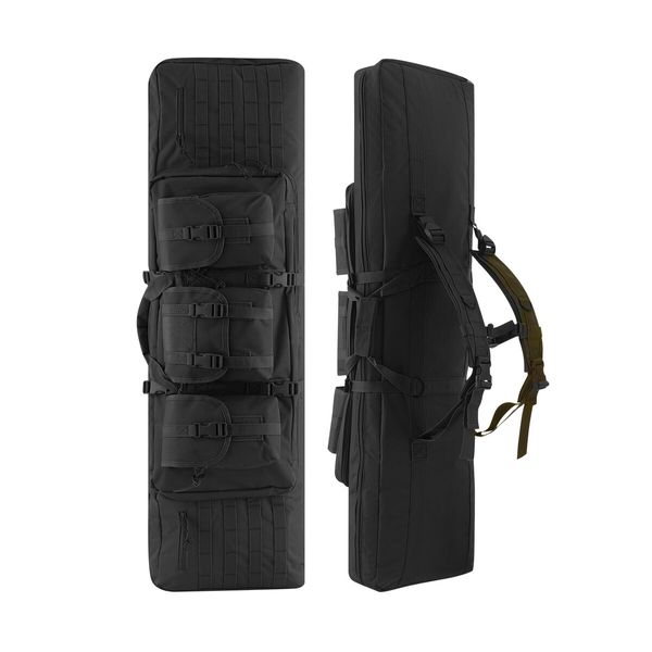 Tactical Long Gun Bag Double Rifle Pistol Shotgun Case for Range Hunting Shooting Camping Gear Military Firearm Storage Carry Backpack 108cm 42inch